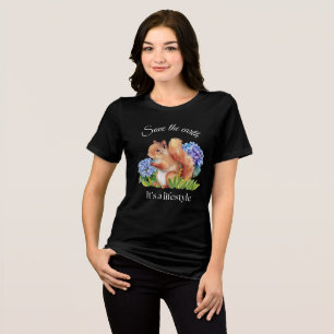 Aquarell-Eichhörnchen-Rette-die-Erde Tri-Blend Shirt