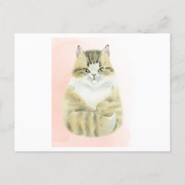 Aquarell einer niedlichen Katze Postkarte