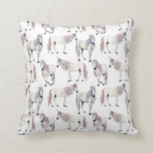 Aquarell-Einhorn-Märchen-Muster Kissen