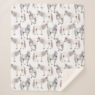 Aquarell-Einhorn-Märchen-Muster Sherpadecke