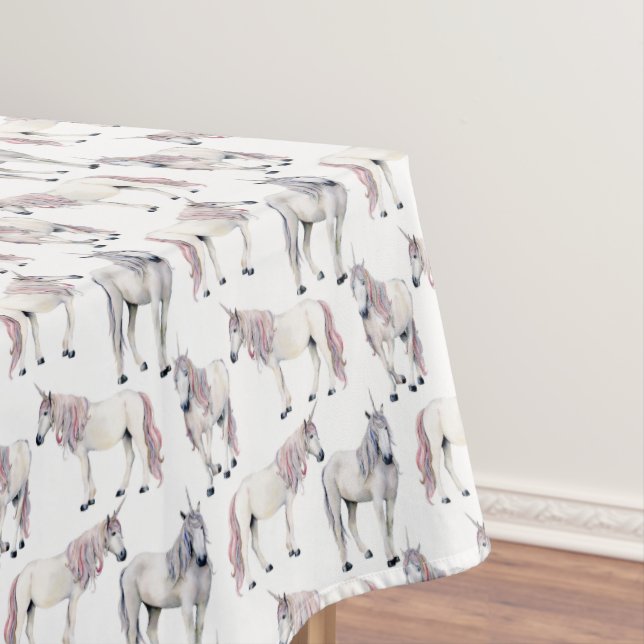 Aquarell-Einhorn-Märchen-Muster Tischdecke (Beispiel)