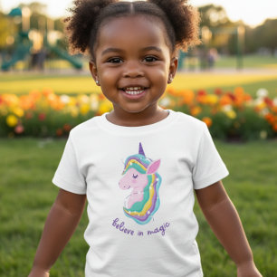 Aquarell-Einhorn-T-Shirt für Kleinkinder: Glaube a Baby T-shirt