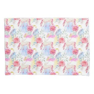 Aquarell-Einhorn-u. Pegasus-Muster Kissenbezug