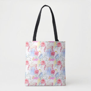 Aquarell-Einhorn-u. Pegasus-Muster Tasche