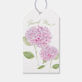 Aquarell-Einladung mit rosa Hortensien Geschenkanhänger