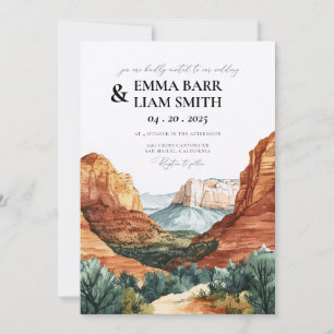 Aquarell-Einladung zur Hochzeit im Zion National P Einladung