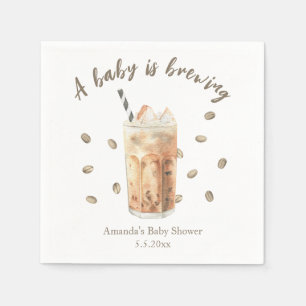 Aquarell-Eis-Kaffee-Brühen-Baby-Party Serviette
