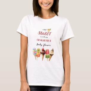 Aquarell-Eiscreme-Süßes-Baby-Shower-Familie T-Shirt