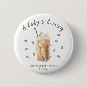 Aquarell-Eiskaffee-Baby-Party Button