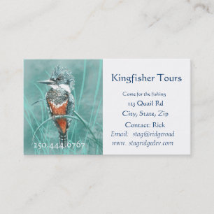 Aquarell-Eisvogel-Fischen bereist Geschäfts-Logo Visitenkarte