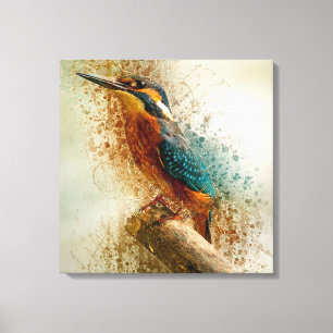 Aquarell-Eisvogel Leinwanddruck