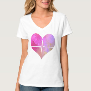 Aquarell-EKG-Herz T-Shirt