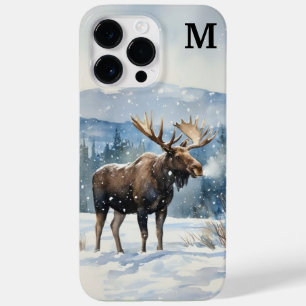Aquarell-Elchbulle in winterlicher Natur  Case-Mate iPhone 14 Pro Max Hülle