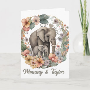 Aquarell Elefant Erster Muttertag Karte