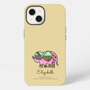 Aquarell-Elefant farbenfroh modern personalisiert  iPhone Hülle