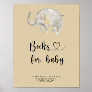 Aquarell-Elefantenballon - Bücher für Baby Poster