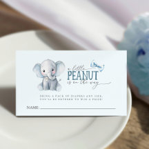 Aquarell-Elefantenblaue Fliege Windel-Raffle-Karte