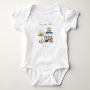 Aquarell Elegant Bonjoor bebe Babyparty Baby Strampler