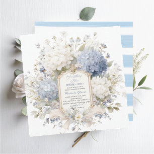 Aquarell Elegant  Something Blue Brautparty Einladung