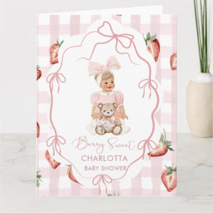 Aquarell elegante Beeren Süße Mädchen Erdbeere bi Karte