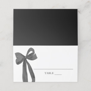 Aquarell Elegante Kokette Schwarze Schleife Platzk Platzkarte
