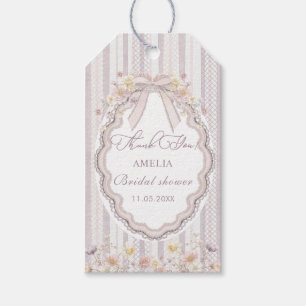 Aquarell Elegante Pastell-Wildblumen-Schleifen-Spi Geschenkanhänger