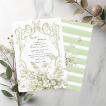 Aquarell Elegante Pastellgrüne florale Hochzeits-S