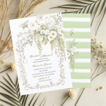 Aquarell Elegante Pastellgrüne florale Hochzeits-S