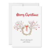 Aquarell elegante Weihnachts-Flat-Grußkarte
