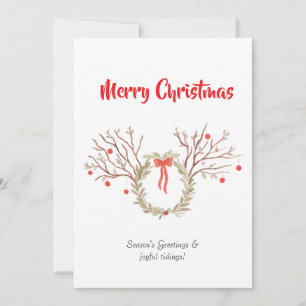 Aquarell elegante Weihnachts-Flat-Grußkarte Karte