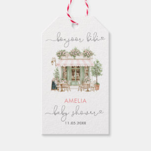 Aquarell Elegantes Bonjoor bebe Babyparty Geschenkanhänger