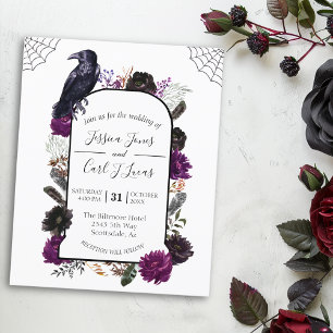 Aquarell Elegantes Halloween Blumen Boho Lila