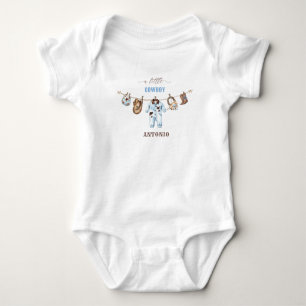 Aquarell Elegantes Kleines Cowboy-Rodeo-T-Shirt Baby Strampler
