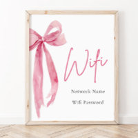 Aquarell Elegantes Modernes Rosa Schleife WLAN-Sch