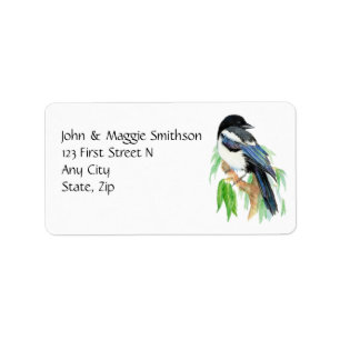 Aquarell-Elster-Garten-Vogel-kundenspezifische Adressaufkleber
