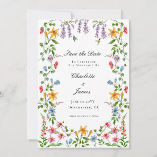 Aquarell Englischer Garten floral Save the Date  Einladung