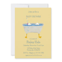Aquarell-Ente schnorchelt in Badewanne-Baby-Party