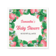Aquarell-Erdbeere-Beere-Süße-Baby-Party