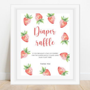 Aquarell-Erdbeere - Windelraffel Poster