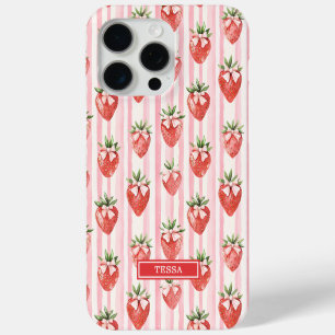 Aquarell-Erdbeeren mit koketten Schleifen Case-Mate iPhone Hülle