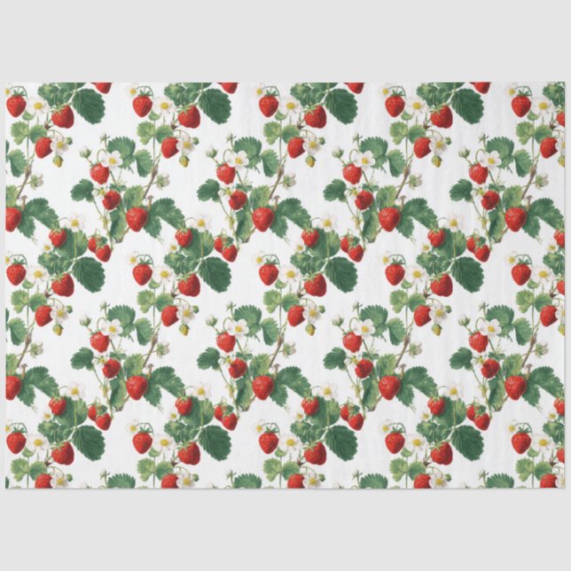 Aquarell-Erdbeeren Seidenpapier (Vorderseite)