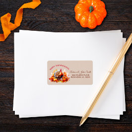 Aquarell Erntedank Türkei & Pumpkins Adresse Adressaufkleber