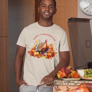 Aquarell Erntedank Türkei und Pumpkins T-Shirt