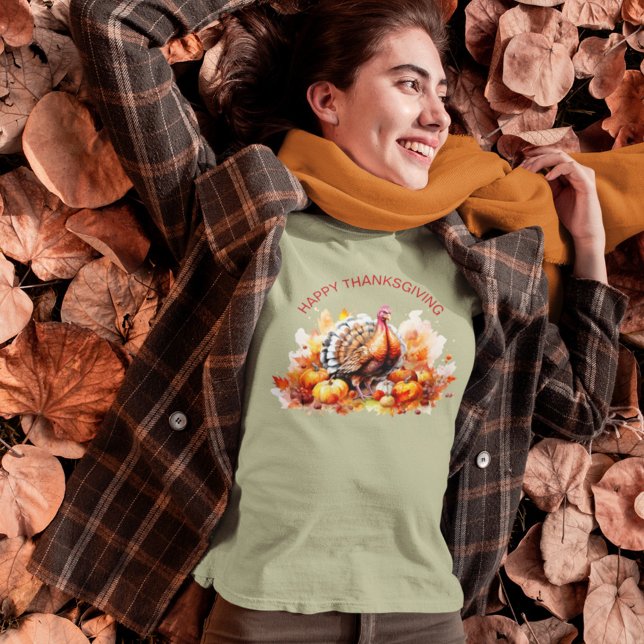 Aquarell Erntedank Türkei und Pumpkins T-Shirt (Von Creator hochgeladen)
