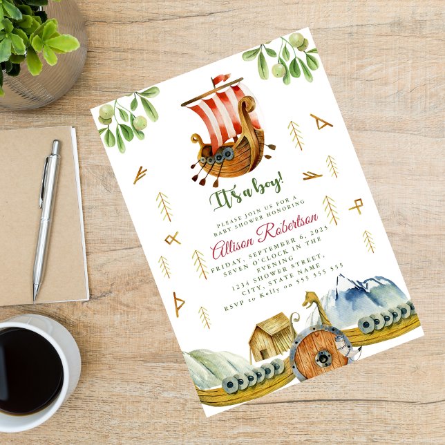 Aquarell Es ist eine Kinderwagen-Party-Kinderdusch Einladung (Von Creator hochgeladen)
