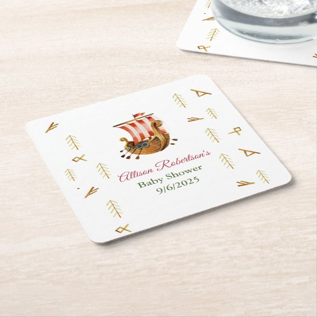 Aquarell Es ist eine Kinderwagen-Party-Kinderdusch Rechteckiger Pappuntersetzer (angewinkelt)