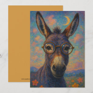 Aquarell Esel Burro Grußkarte Feiertagskarte