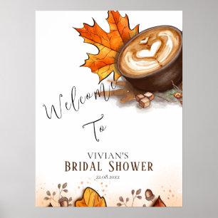 Aquarell Espresso Liebe Braut Bridal Willkommen Poster