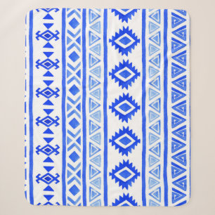 Aquarell-ethnisches Azteken-, geometrisches Muster Sherpadecke
