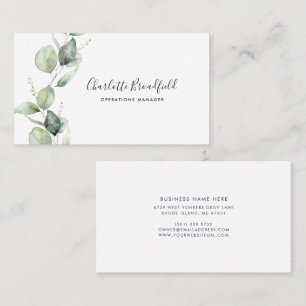 Aquarell-Eukalyptus-Elegantes Schrift Professional Visitenkarte